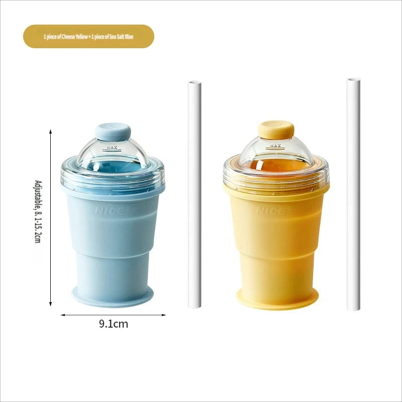 2-in-1 Ice Ball Maker Bottle– Foldable, Press-to-Release, Portable Summer Drink Cup