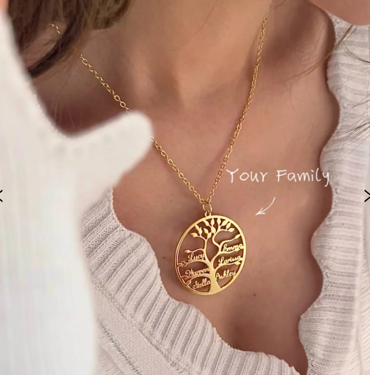 TREE OF LIFE NECKLACE UP TO 13 FIRST NAMES