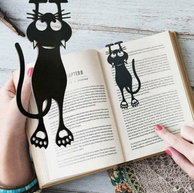 Cutout Black Kitten Bookmark * 5 pcs