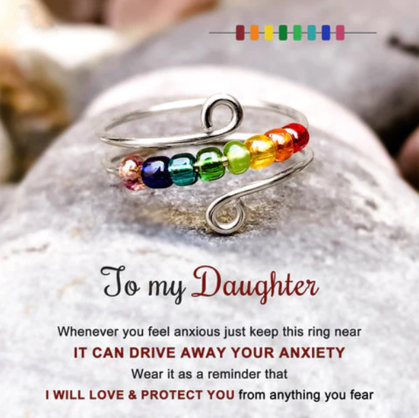 Rainbow Beads Fidget Ring