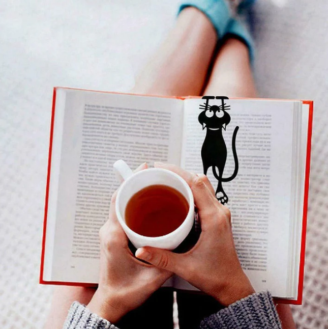 Cutout Black Kitten Bookmark * 5 pcs