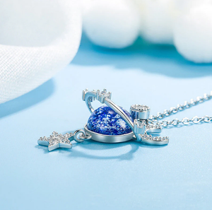 To our granddaughter Moon & Stars Planet Necklace