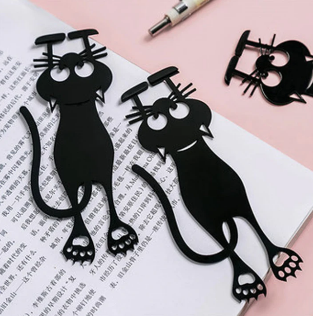 Cutout Black Kitten Bookmark * 5 pcs