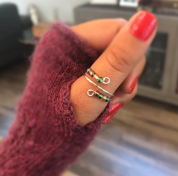 Rainbow Beads Fidget Ring