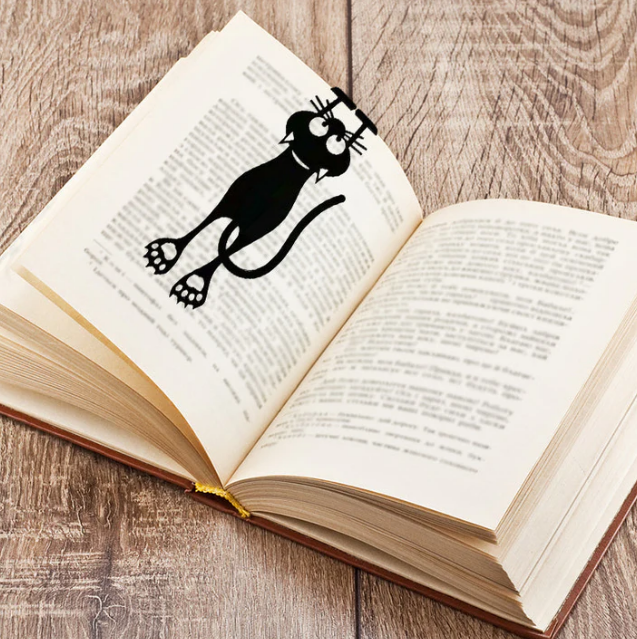 Cutout Black Kitten Bookmark * 5 pcs