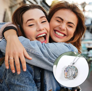 Tree of Life Sister on the Swing Cry-stal Pendant Necklace